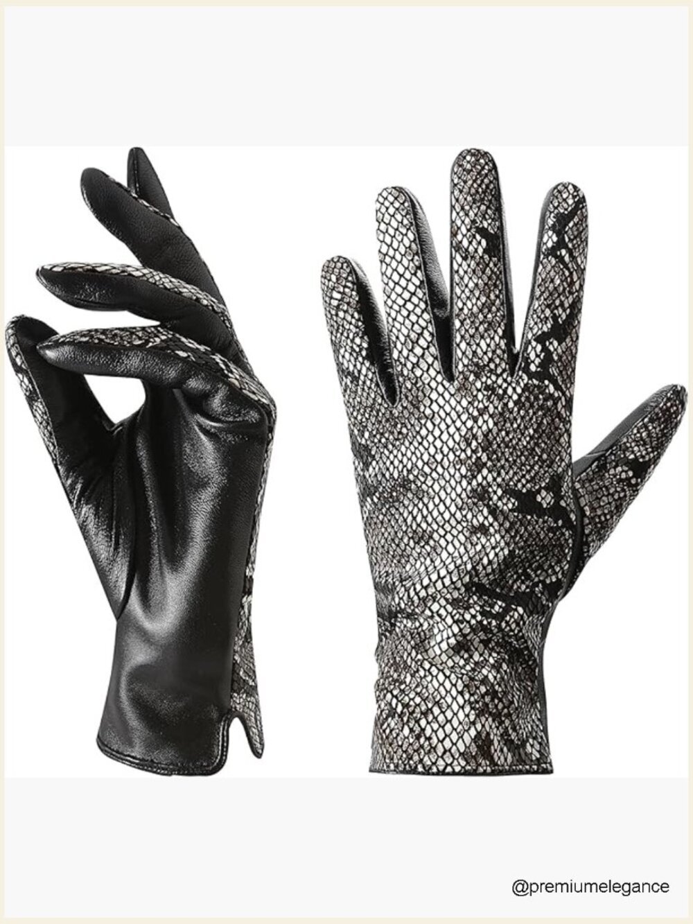 Genuine Lambskin Leather Touchscreen Gloves Cashmere Lined Winter Driving Gloves
